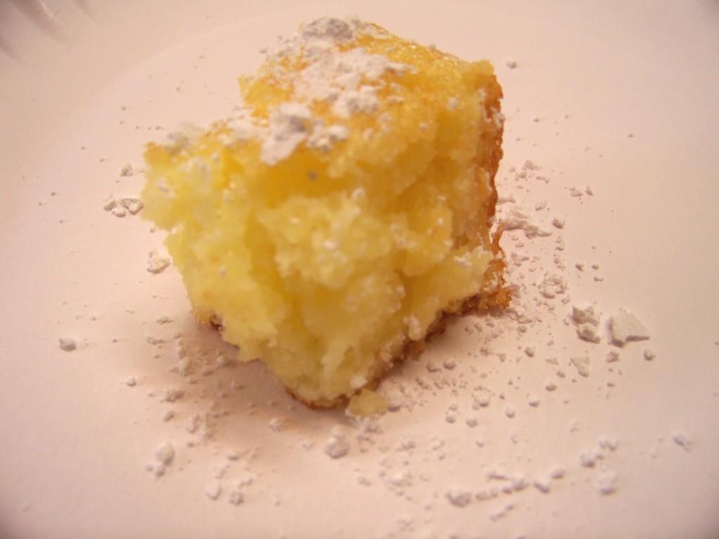 Lemon Comstock Cake, the first piece