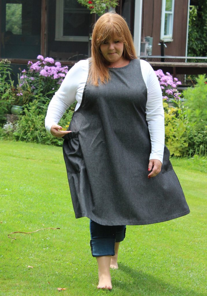 Plus Size Denim Jumper in Black by The Vermont Apron Company 2