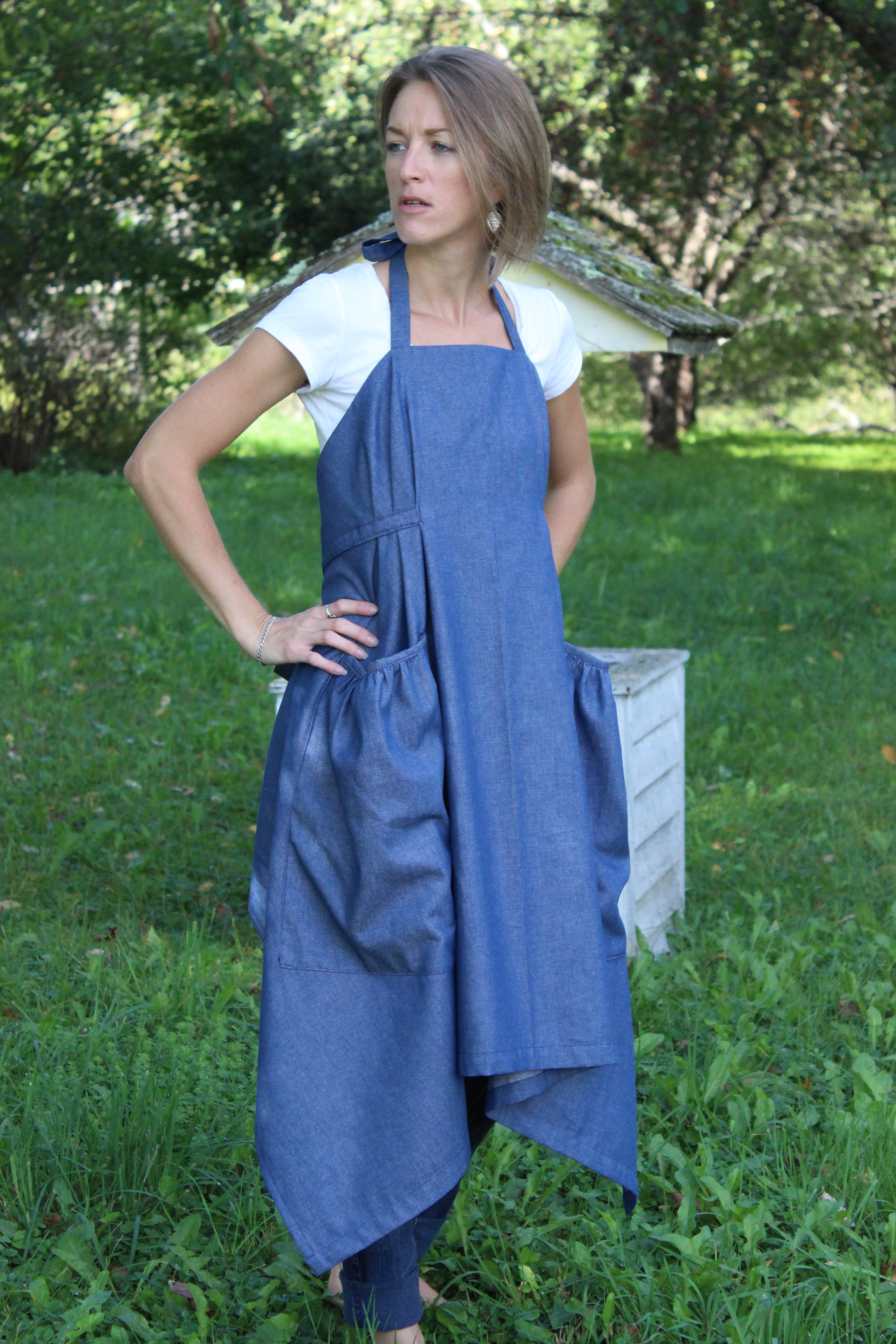 navy Blue Denim Hippy Apron by The Vermont Apron Company The Apron